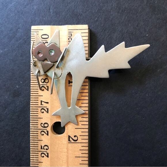 Vintage Sterling Silver 80s Cat Pin, This Cat is in a Tizzy! Signed by Artist - Picture 7 of 7